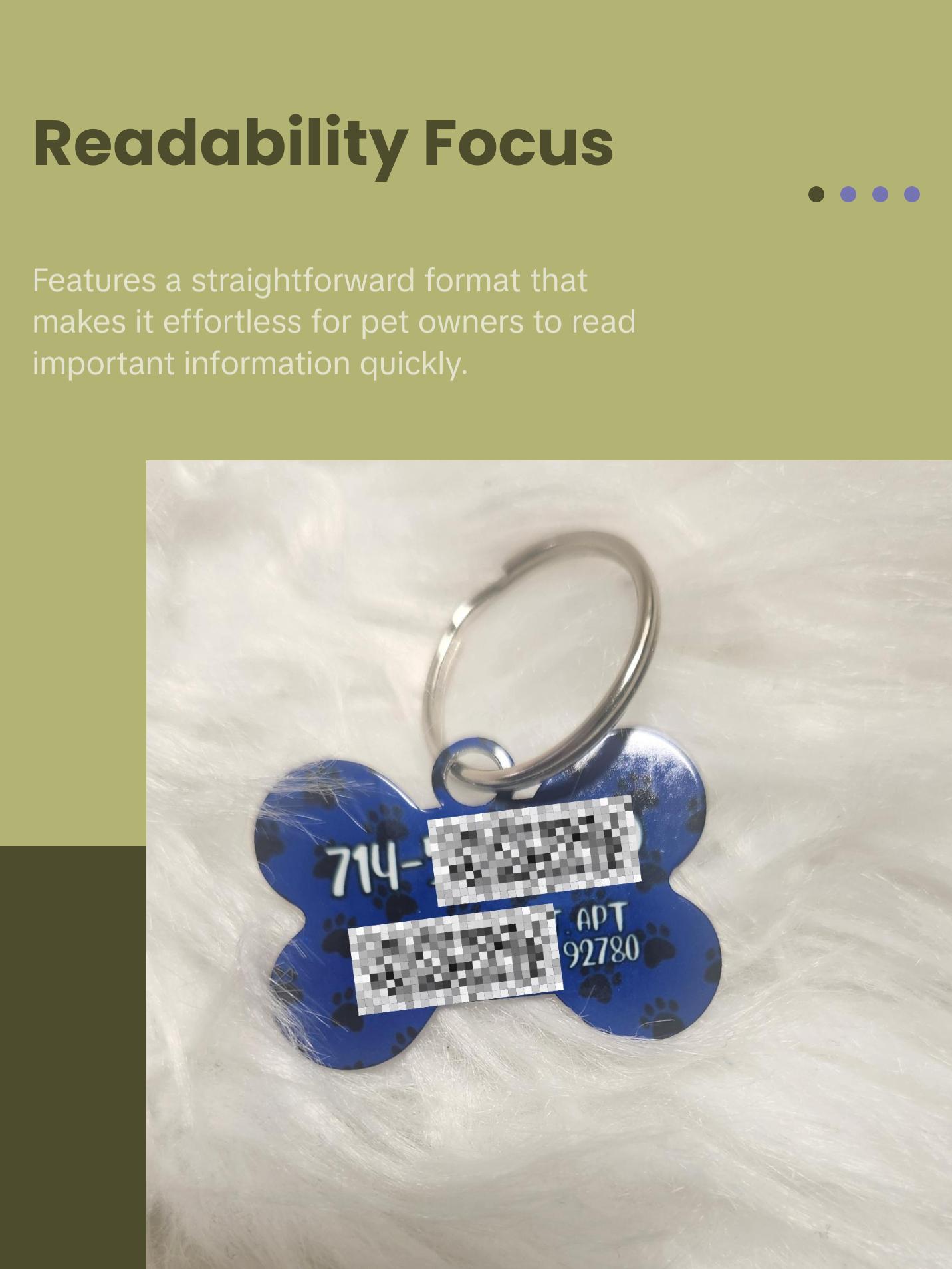 Pet Name Tag for Collar - Simple Design, Ideal for Pets, Lightweight