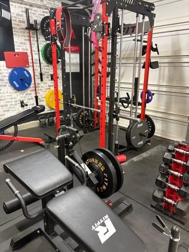 RitFit 5pcs Lat Pulldown Bar Combo - Classic Black Home Gym Equipment with Ergonomic Dip Coating & High-Quality Stainless Steel Construction(Black/Pink)