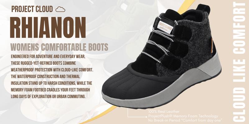 Project Cloud Women's | Waterproof Snow Boots | Memory Foam Insole | Non-Slip - Rhianon