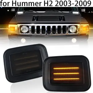 Replacement front corner side marker light covers for 2003-2009 Hummer H2 and 2005-2009 H2 SUT, 2 pieces
