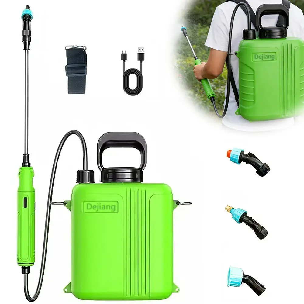 Battery Powered Backpack Sprayer 1.35 Gallon, 2-speed Adjustable Pressure Electric Weed Sprayer with Battery Indicator, Telescopic Wand & 3 Nozzles, Rechargeable Garden Sprayer for Lawn, Yard & Pest Control