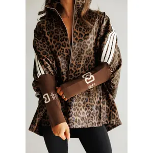 NEW!! Cheetah Print Oversized Zip Up Jacket