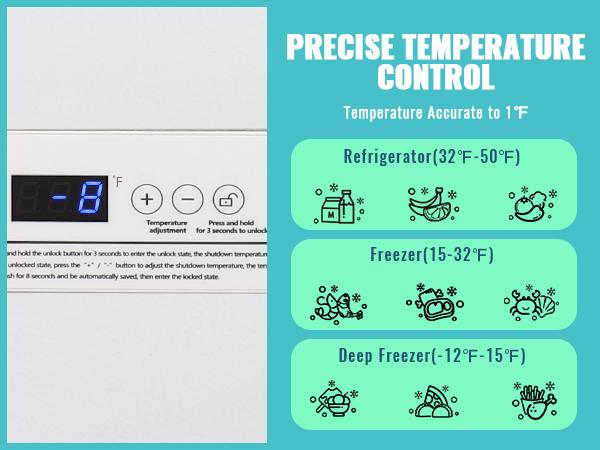 DEMULLER Chest Freezer Small Deep Freezer Top Open Door Mini Freezer with Electronic Control Compact Freezer for Homes Garages Basements White