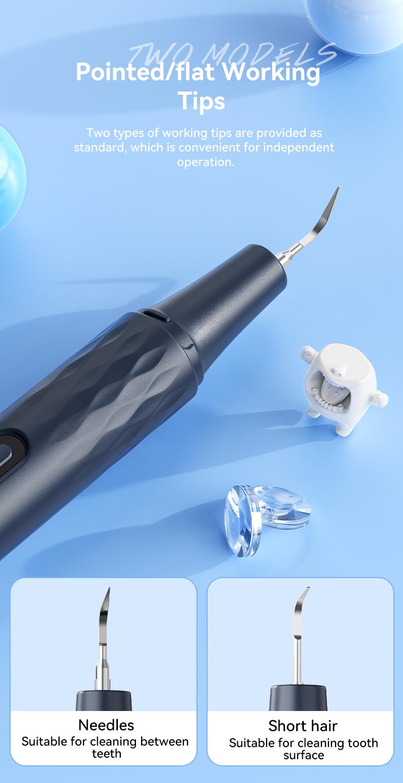Electric Scaler, Smart Ultrasonic Tooth Cleaner with HD Camera & App, Professional Plaque Remover for Teeth Cleaning, 4 Cleaning Modes, Helps Reduce Tartar and Bad Breath - Home Dental Care Device, Smart Tooth Cleaner