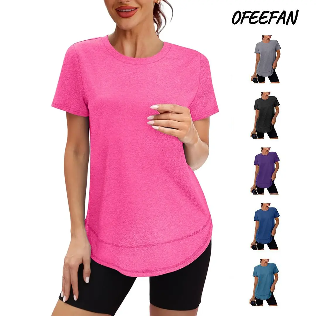 OFEEFAN Womens Workout Tops Short Sleeve Shirts with Sun Protection UPF 50+ Quick Dry Outfits for Hiking Running S-3XL Womenswear Shortsleeve Tshirt