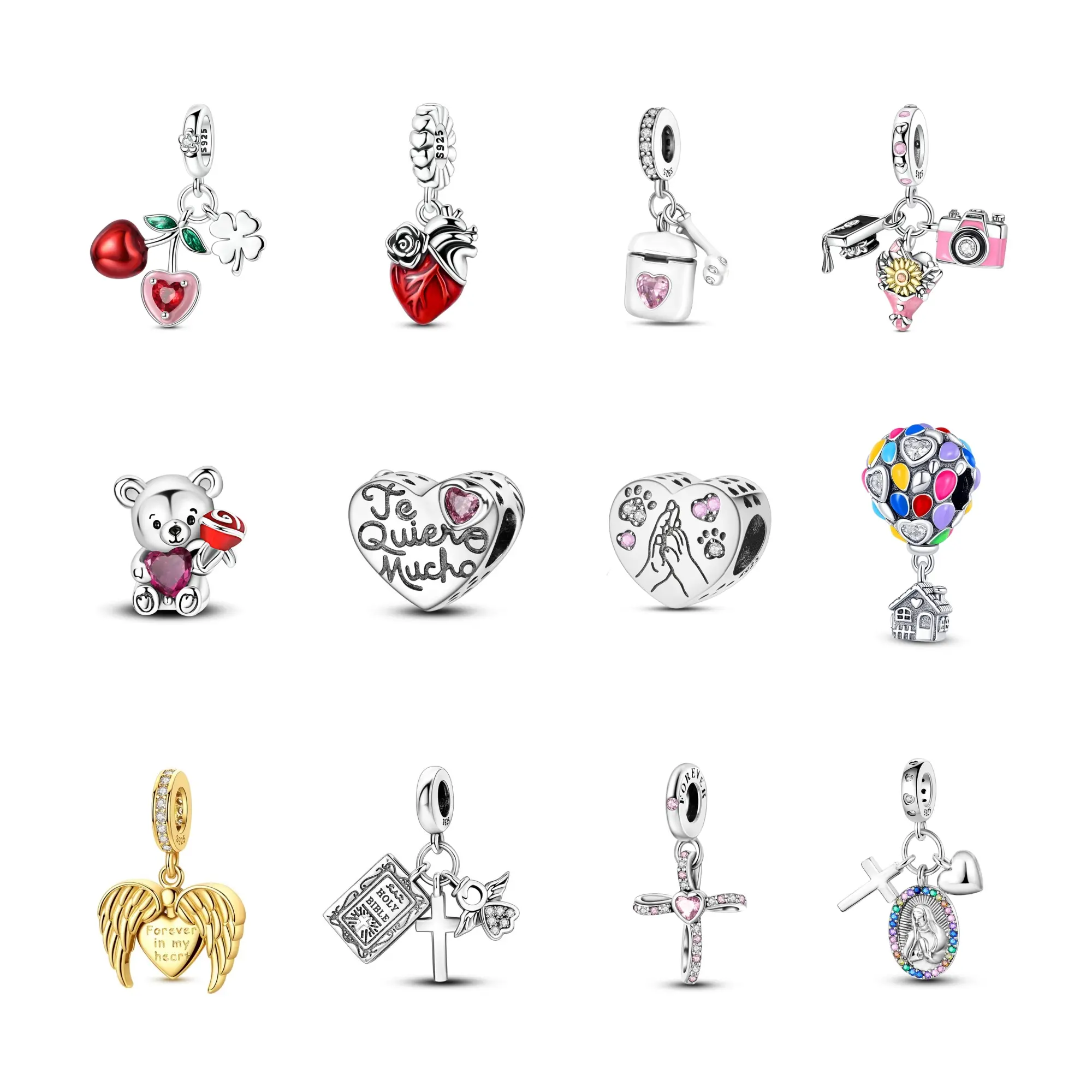 MULA Pendant Charm for Women, Elegant and Versatile S925 Silver-plated Numbered Bead for Pandora Style Bracelets, Anniversary & Birthday Gift, Charms & Pendants