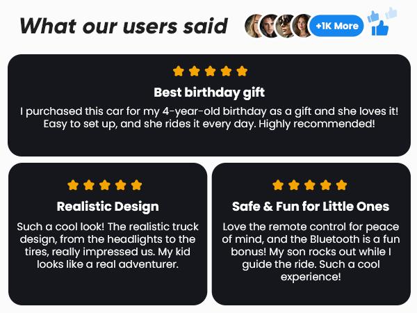 12V 4WD/2WD Kids Ride on Truck Car Electric Jeep with Remote Control & Lights for Boys Girls