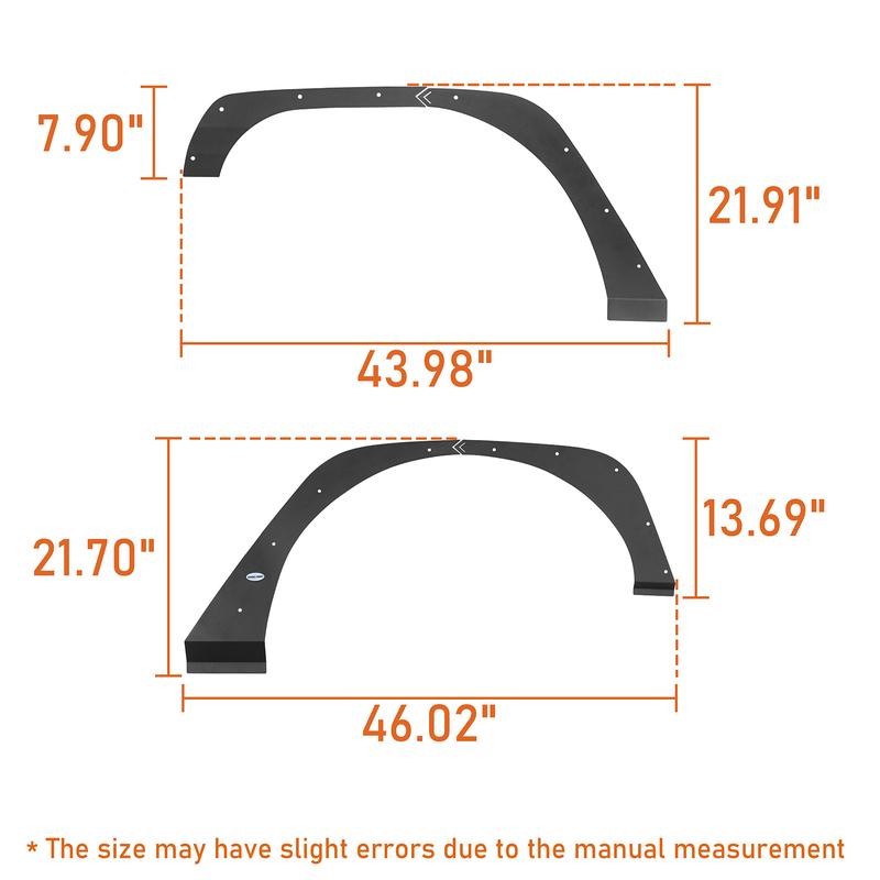 Hooke Road Aftermarket Front & Rear Fender Flare Kit For 2007-2018 Jeep Wrangler JK Hooke Road Aftermarket Front & Rear Fender Flare Kit For 2007-2018 Jeep Wrangler JK