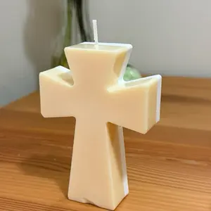 Cruz de recuerdo  para Bautizo o Primera comunión Candle Decor Ornaments Decoration Decorative Flowers Artificial Lavender Bouquet Artificial Faux Plants