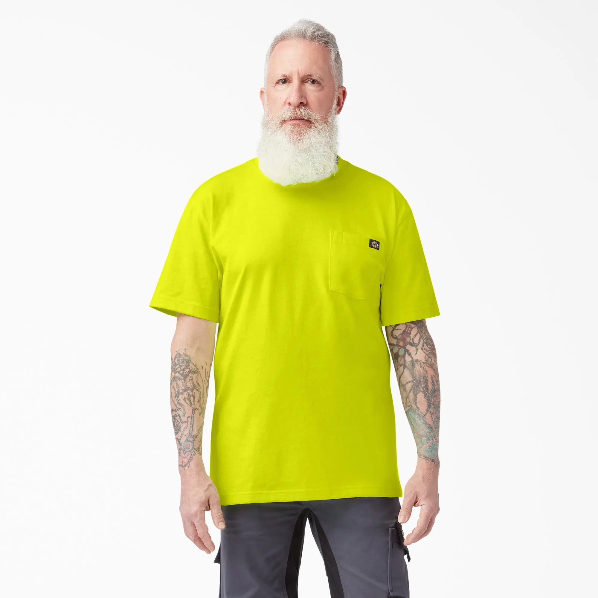 Dickies Heavyweight Neon Short Sleeve Pocket T-Shirt,Roomy Comfort Fit, Chest Pocket, Tagless Neck Label,Durable Workwear Style