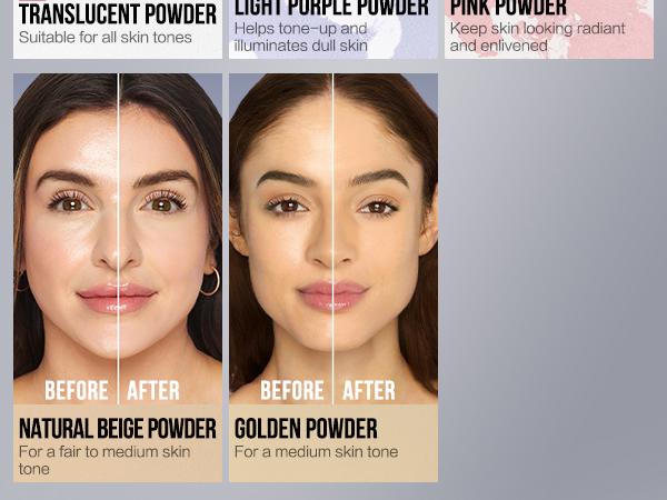 CARSLAN Black Magnet Pressed Setting Powder, 24H Longlasting Oil Control Translucent Powder, Poreless, Waterproof, Lightweight, No Caking, Talc Free