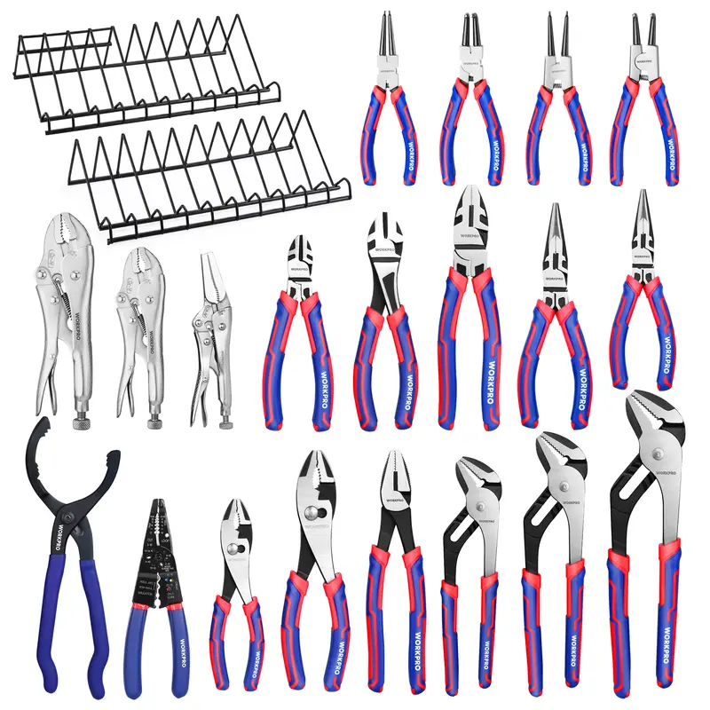 #blackfriday WORKPRO Pliers Set, 20-Piece Full Assortment of Pliers with 2-pack Plier Organizer Rack, Great Fits for Tool Box Drawer or Tool Chest, Ideal as Home, Garage, Mechanics & DIY Projects