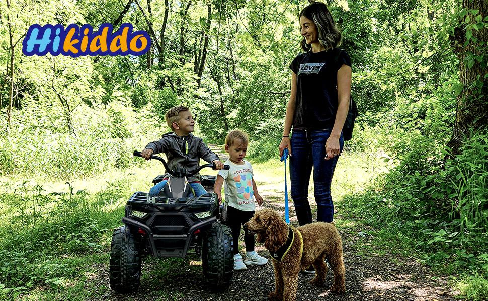 Hikiddo 24V Ride on Toys, Kids ATV 4-Wheeler for Big Kids with 2 Seater, 400W Motor, Bluetooth