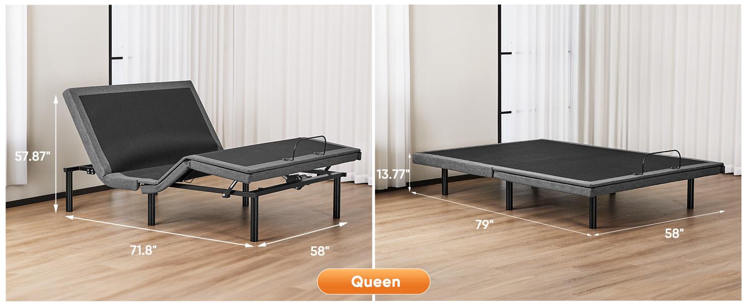 Electric Bed Ergonomic Adjustable Bed Frame with Wireless Remote, Head and Foot Incline, Zero Gravity Bed, Anti-Snore, Easy Assembly Electric Bed Ergonomic Adjustable Bed Frame with Wireless Remote, Head and Foot Incline, Zero Gravity Bed, Anti-Snore, Easy Assembly