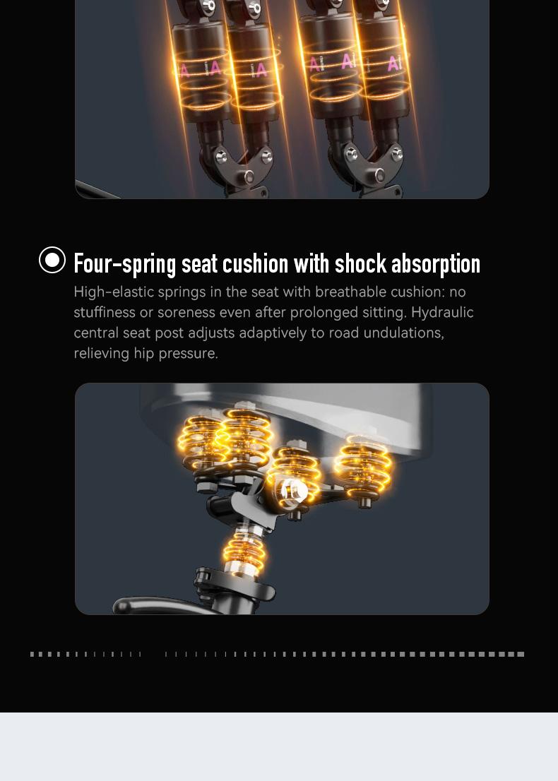 Adult electric folding bicycle with 500W motor, 16-level shock absorption system, 48V 15Ah battery, and a range of 100 kilometers. Wheel Pedals Ebike Charger