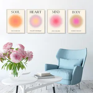 4 colorful abstract halo posters angel number positive energy inspirational language inspirational wall art bedroom girls room pink decoration living room bedroom apartment hotel dormitory 8x10