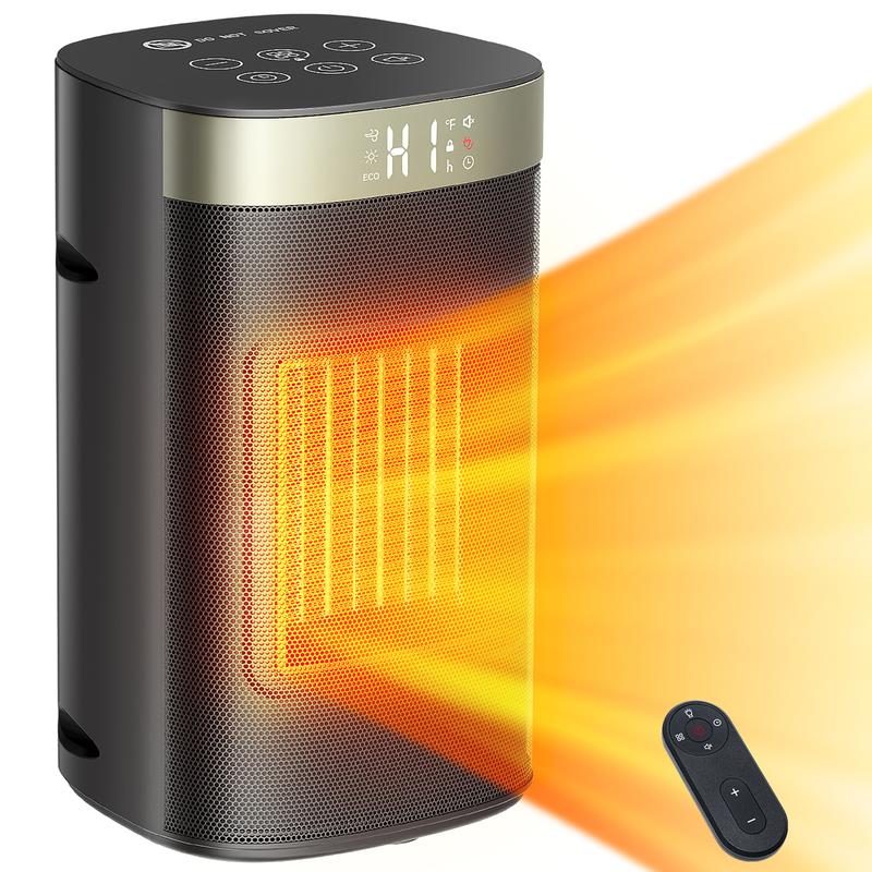 Space Heater 1500W, Fast Heating & Energy Saving Portable Electric Heater with Remote for Indoor Use, 5 Modes Adjustable Thermostat 24H Timer, Safe Quiet for Bedroom Office Home Use Space Heater 1500W, Fast Heating & Energy Saving Portable Electric Heater with Remote for Indoor Use, 5 Modes Adjustable Thermostat 24H Timer, Safe Quiet for Bedroom Office Home Use
