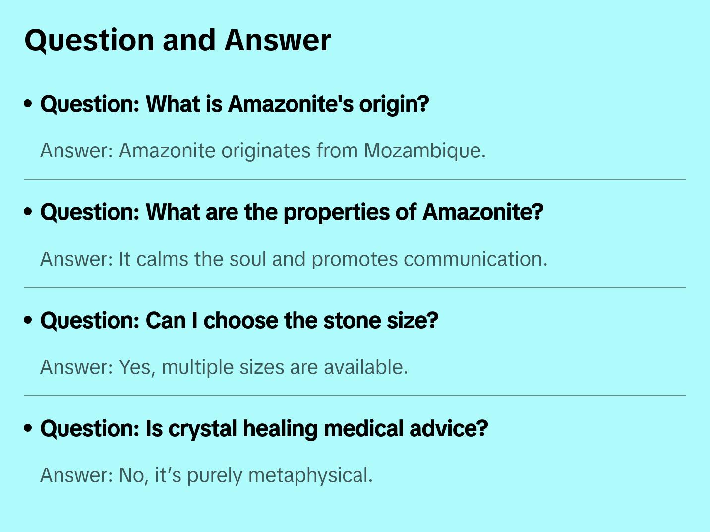 Amazonite Tumbled Stone - Polished Natural Amazonite Crystal