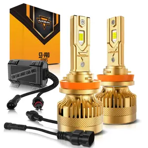 H11/H9/H8 LED Headlight Bulbs 2Pcs 120W 24000LM 6500K Cool White 3570CSP LED 12Pcs/Single Beam Aviation 6063 Aluminum IP68 Waterproof 50000H Fan Cooling 9-16V with Detachable Decoder