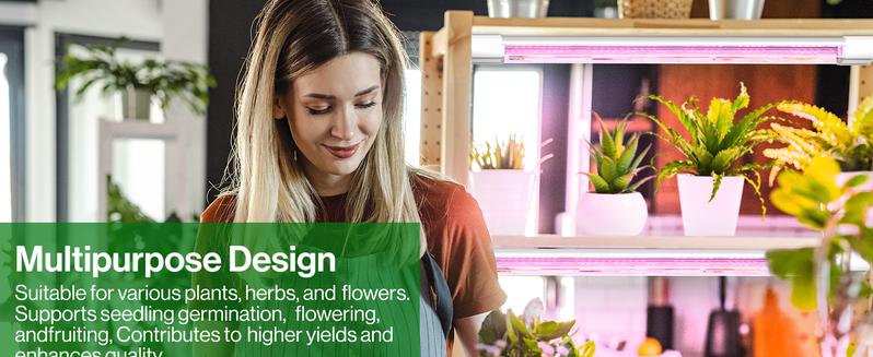 Sunco LED Grow Light 2ft, 20W Full Spectrum, Linkable, Ideal for Growing Plants