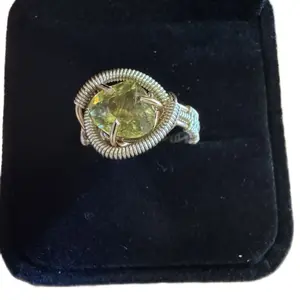 Sphene hand made wire wrapped ring