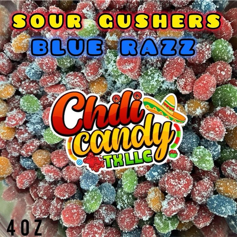 4oz Sour Blue Razz Gushers Raspberry Flavor Snack Candy Popular Treats