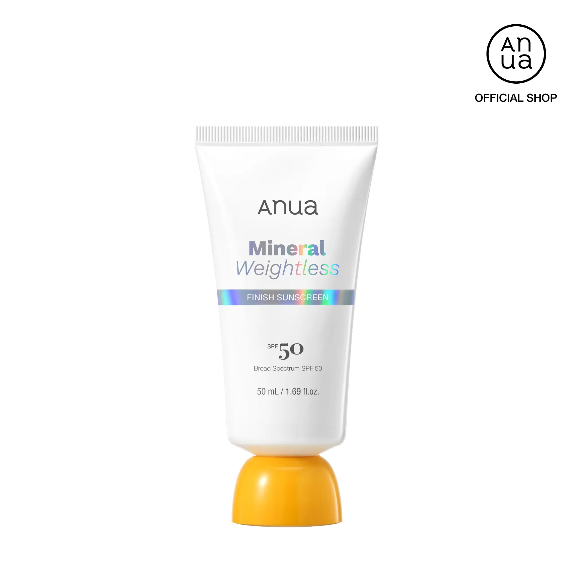 [Anua] Mineral Weightless Finish Sunscreen l SPF 50, Broad Spectrum, Zinc-Based for Sensitive Skin, Lightweight Hydrating Lotion Texture, Under Makeup, Korean Skincare, 1.69 fl oz