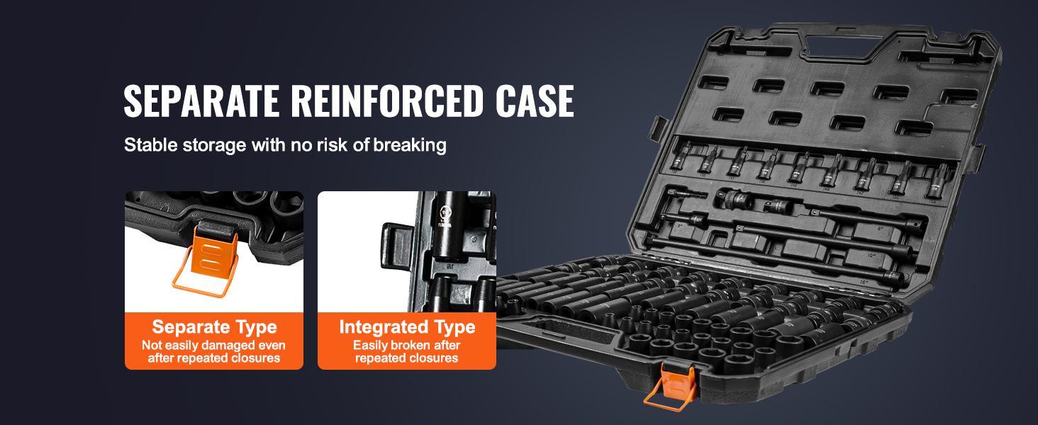 VEVOR Drive Impact Socket Set, TikTokShopBlackFriday, SAE 1/4"-3/4" and Metric 6-19mm, 6 Point Cr-Mo Alloy Steel for Auto Repair, Includes Extension Bars Universal Joint Adapter Lock Storage Case Tool Box VEVOR Drive Impact Socket Set, TikTokShopBlackFriday, SAE 1/4"-3/4" and Metric 6-19mm, 6 Point Cr-Mo Alloy Steel for Auto Repair, Includes Extension Bars Universal Joint Adapter Lock Storage Case Tool Box