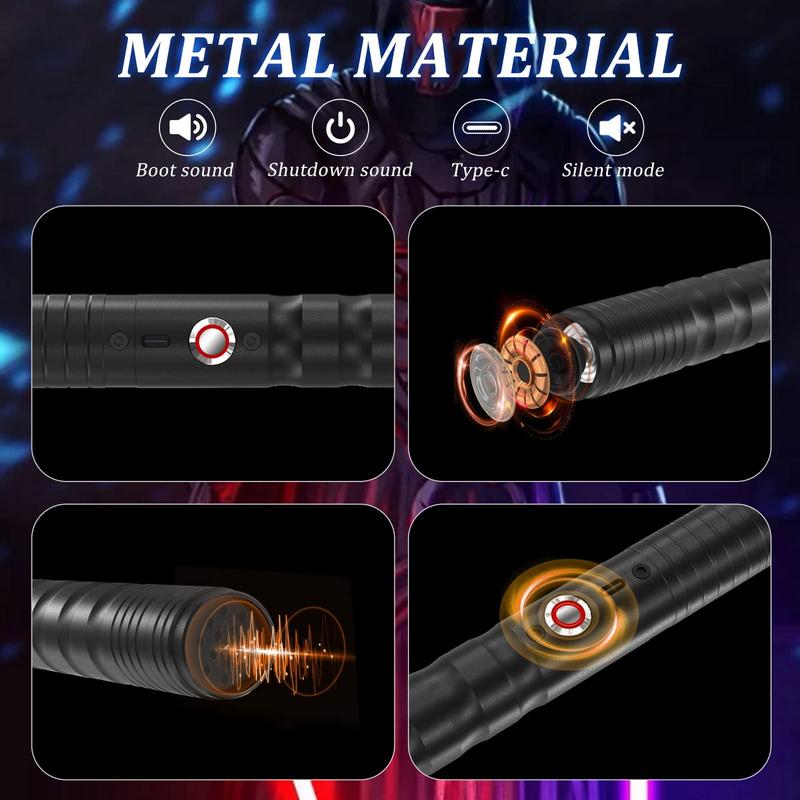 2-in-1 Double Edged Lightsaber, Toys more suitable for Kids 15 RGB Color Changing LED Lightsaber, USB Rechargeable Toy Lightsaber for Party, Christmas Gifts Multifunction