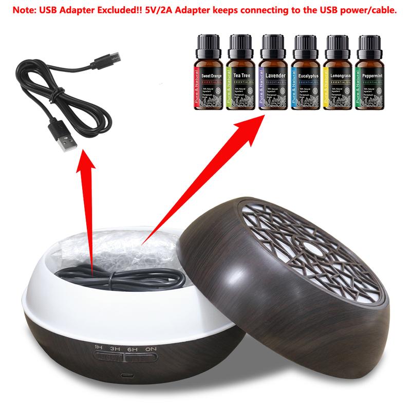 Large 550ml Essential Oil Diffuser  Auto Timer, 7 LED Colors, Remote Control & 6  Oils