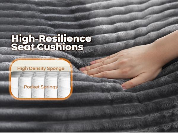 【6 Packages Shipping】Ovios 131" Modular Sectional Sofa Couch  with Ottoman, U-Shaped Minimalist Couches with 2 Oversized Chaise, L-Shaped Modern Deep Seat Cloud Plush Corduroy Sofas Set for Living Room, 6 Seater