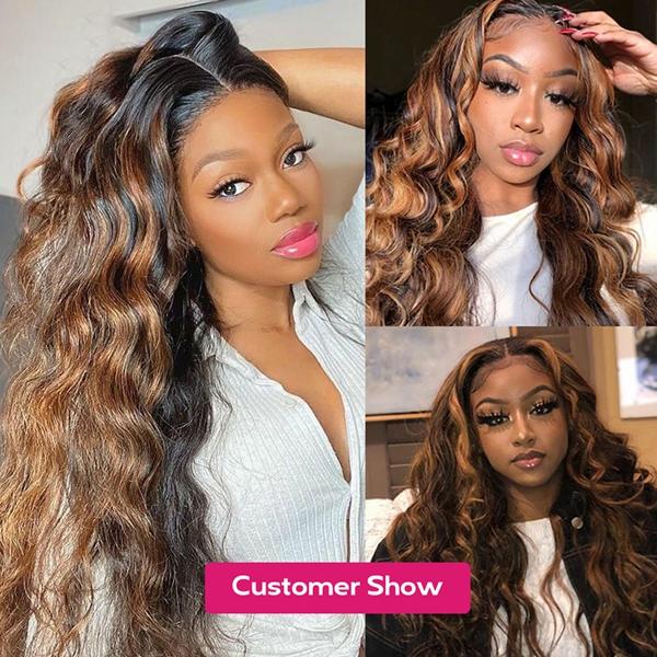 P4/27 Honey Blonde Highlight Body Wave Bundles FB 30 Brown Colored Body Wave Human Hair Weave Bundles Quick Weave Extensions 28 30 Inch #TikTokShopBlackFriday