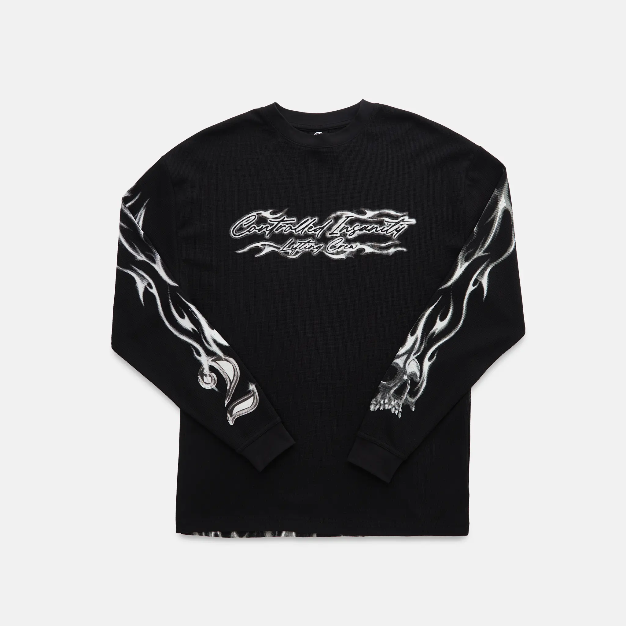 Chrome Thermal Silver | Controlled Insanity | Heavyweight Waffle-Knit Thermal | Gym Streetwear