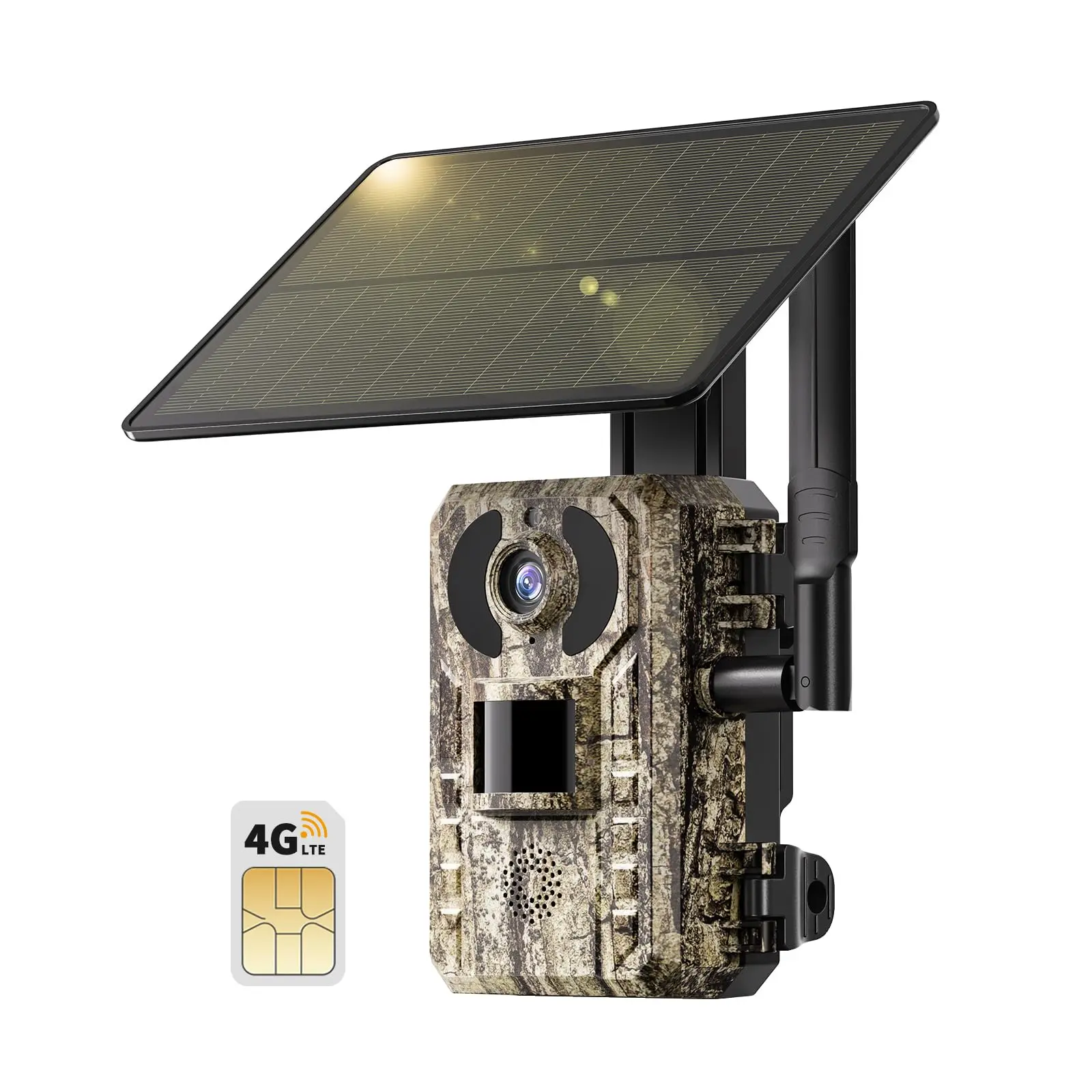 Solar-Powered 4G LTE Cellular Trail Camera with 2.7K Live View, 0.2s Trigger, Night Vision, Built-in SIM, Remote Access, Rechargeable Laser Rangefinder for Hunting & Wildlife Monitoring, Nightvision