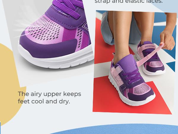 Dream Pairs Kids [EZ-Ons Quicksteps] Boys Girls Shoes Kids Tennis School Sneakers Breathable Running Athletic Shoes Sport Footwear Comfortable Toolder Trainers
