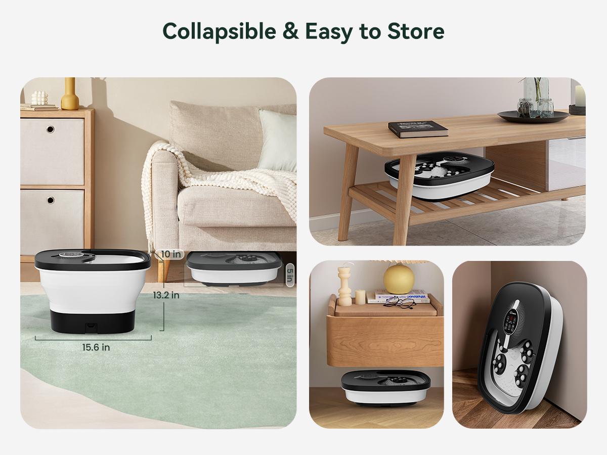 Snailax Foot Spa Bath Massager with Heat, Remote Control, Shiatsu Massage Rollers, Bubble, Temperature Control, Collapsible, Pedicure Foot Soaking Tub Snailax Foot Spa Bath Massager with Heat, Remote Control, Shiatsu Massage Rollers, Bubble, Temperature Control, Collapsible, Pedicure Foot Soaking Tub