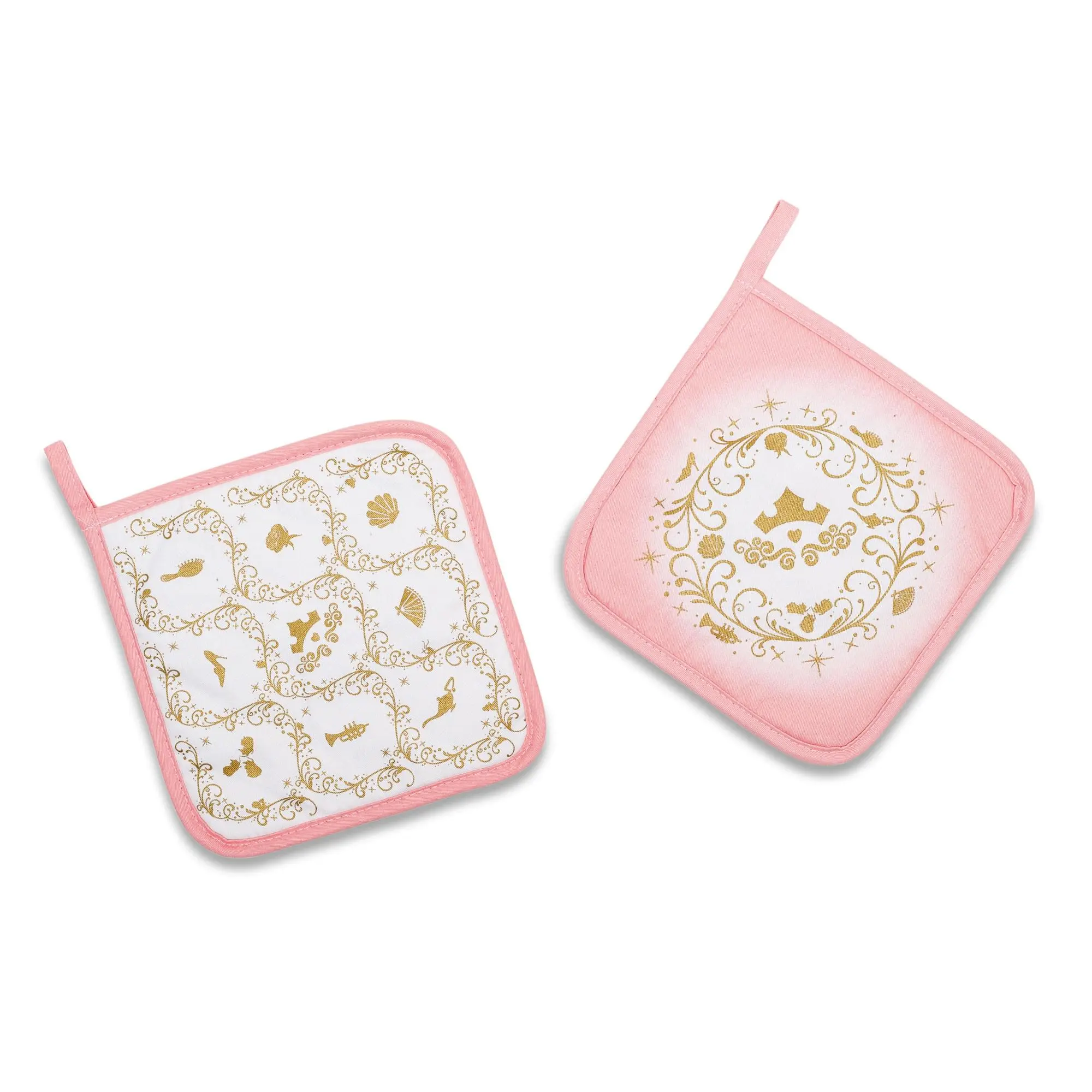 Disney Princess Kitchen Pot Holders, Set of 2 - Oven-Safe, Machine-Washable Household Textile Kitchen Linens, Cute