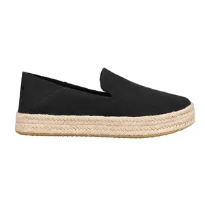 TOMS Womens Carolina Espadrille Slip On Flats Casual - Black