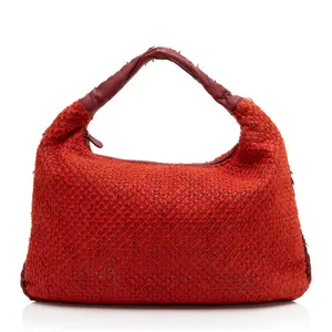 Pre-owned Bottega Veneta Leather Shoulder Bags Silk Nappa Fuzzy Ponza Large Hobo