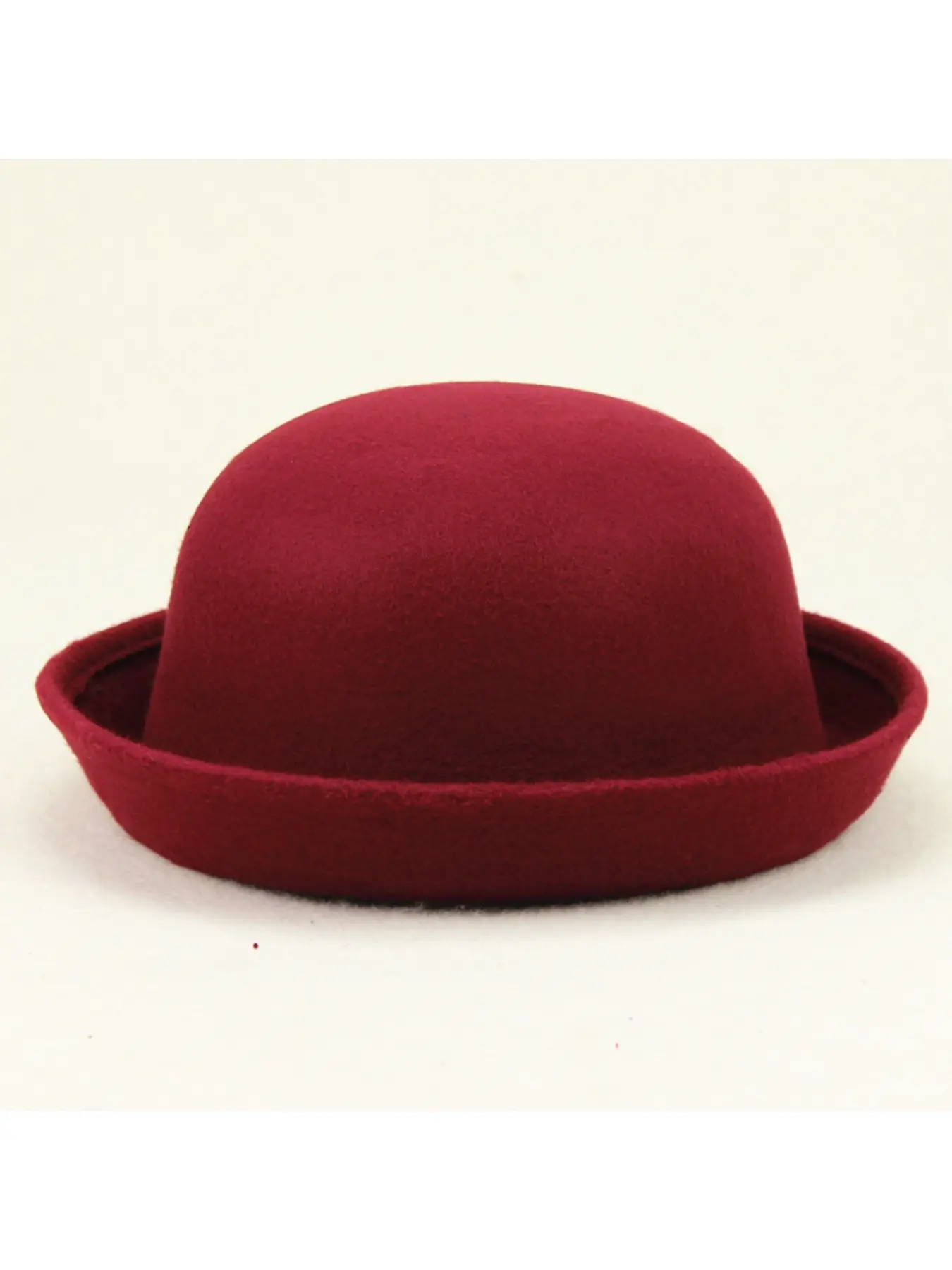 Korean-style versatile dome small hat imitation cashmere hat wool felt small round hat turned-up brim performance hat for men and women autumn and winter trendy hat Fashion Matching Hat Fitted Hat Grandpa Hat Fashionable Hats