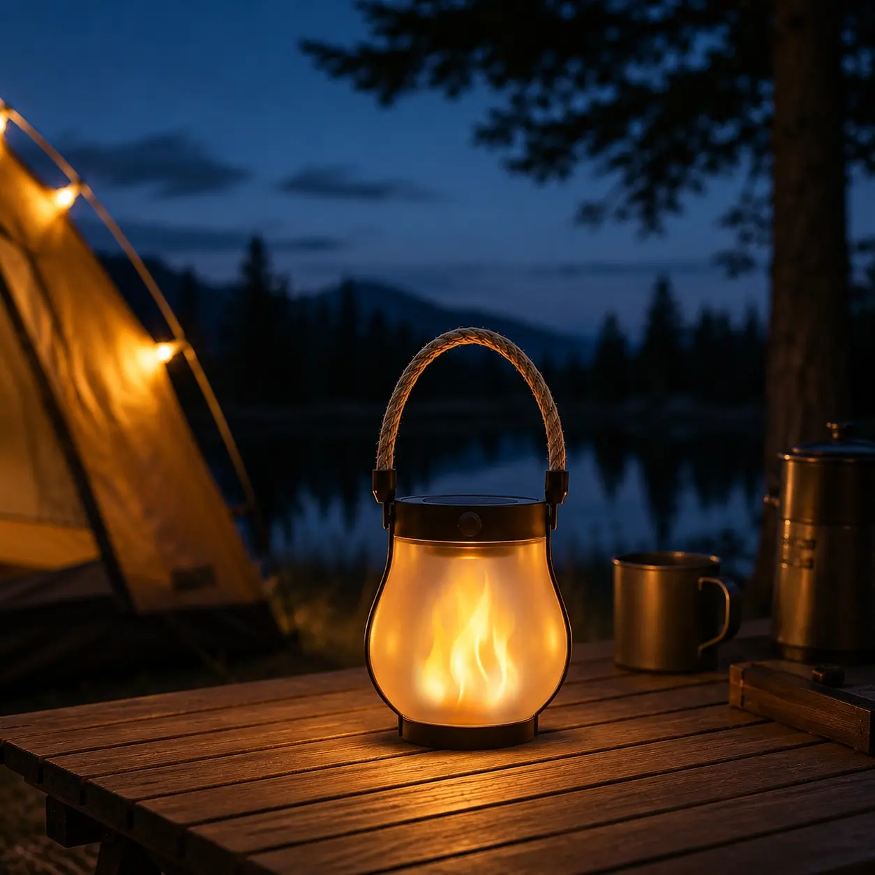 BougeRV 5.5 inch Solar Lantern Outdoor Lights 2025 new, Upgraded Flickering Flame Solar Lantern Outdoor Waterproof Lights, Solar Lanterns for Patio Garden Decoration, Flame Garden Lanterns for Outdoor Patio Trail Decorations, Holiday Decoration