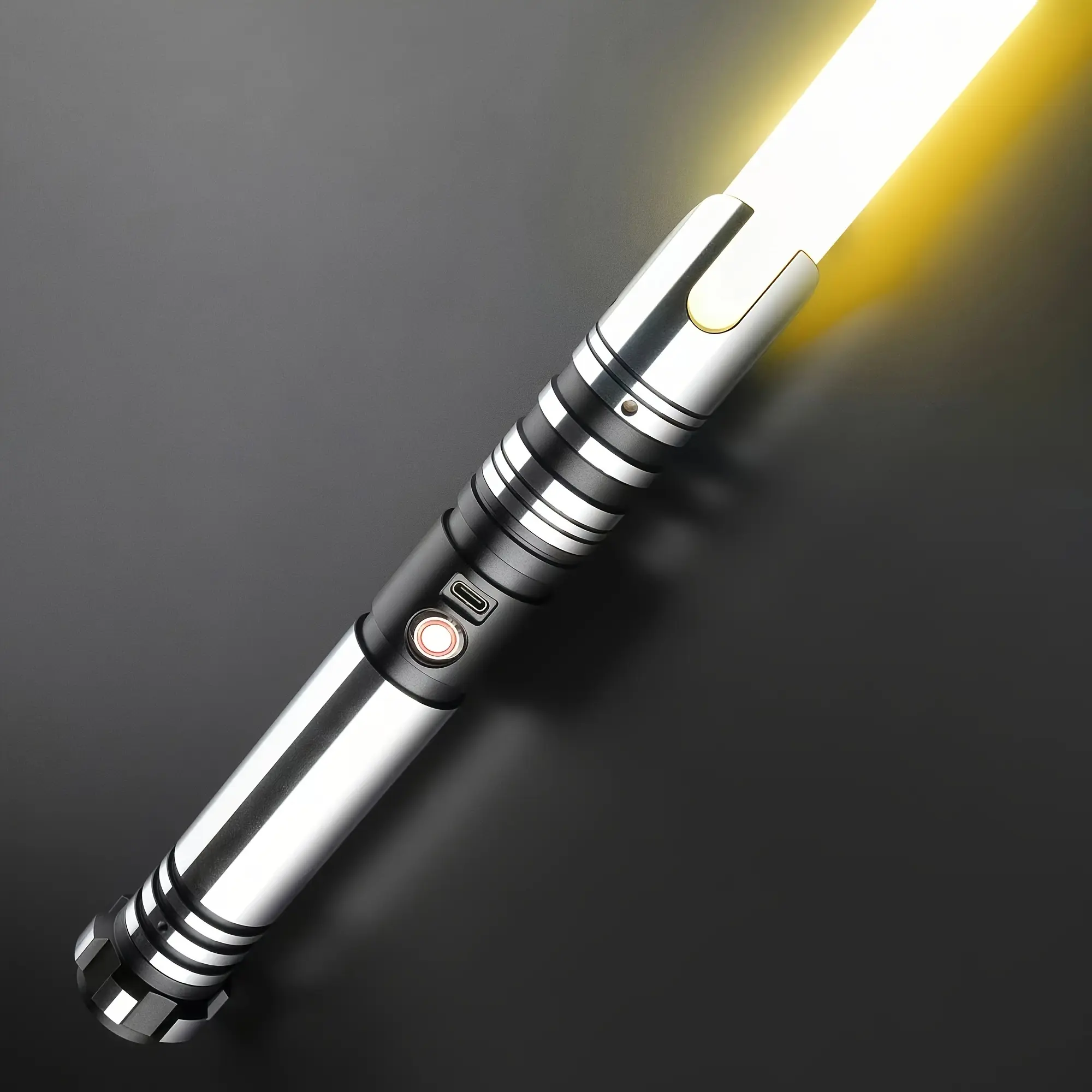 DUPENGDA Handheld Rechargeable Neopixel Lightsaber for Adults - 115-Pixel, Unisex, Heavy-Duty Metal Handle, 2 Lights, 32 Sound Effects, SD Card, 32-in PC Blade, USB Charging, Steel Build Collectible Toy Saber - Ideal for Halloween Cosplay, Gifting