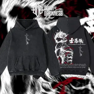 BornOfDarkness - Eren Yeager Tee – Attack on Titan Vintage Unisex Oversize Anime Manga Washed Cotton T-shirt, Graphic Tee, Anime Lover, Anime Merch Fan, Outfits Men, Boys Merch