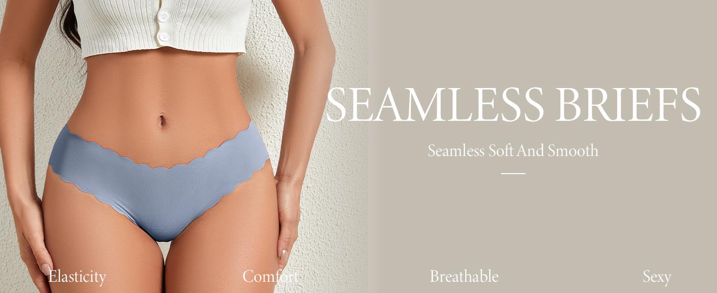 6-Pack Seamless Bikini Briefs – Breathable No Show Panties for Women Underwear solid color seamless Everyday Womenswear TikTokShopBlackFriday Minimalist panties