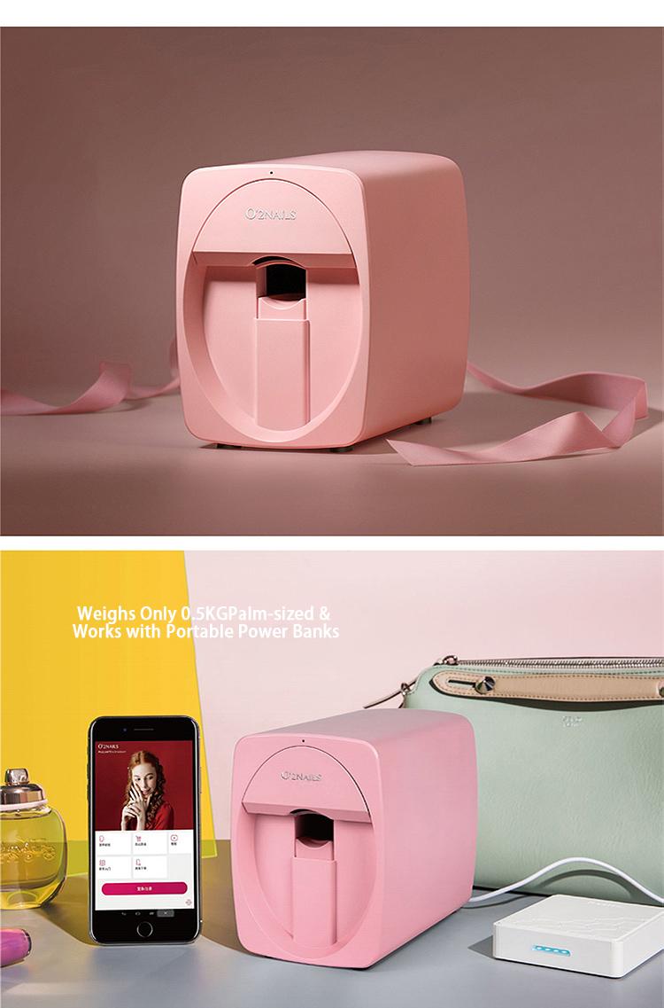 O2Nails Pro 3D Nail Printer Machine, Digital Mobile Nail Art Printer with APP Control, for Salon & Home Use, Custom Photo Printing/Print About 450 Times/10s Fast Printing, DIY Design Nail Art Pink O2Nails Pro 3D Nail Printer Machine, Digital Mobile Nail Art Printer with APP Control, for Salon & Home Use, Custom Photo Printing/Print About 450 Times/10s Fast Printing, DIY Design Nail Art Pink