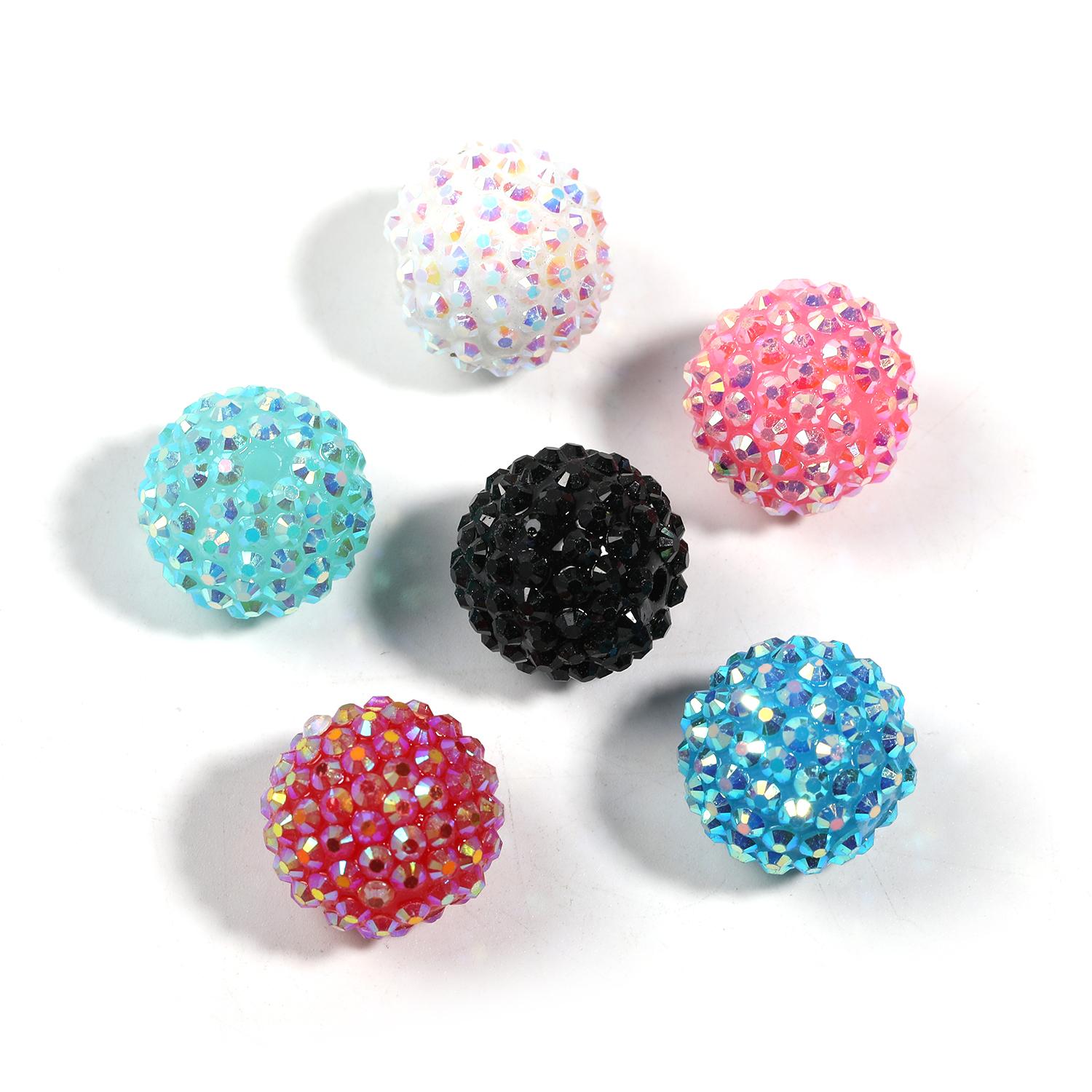 【B129】Colorful Rhinestone Beads Round Spacer Beads for Jewelry Bracelet Necklace Pen Bag