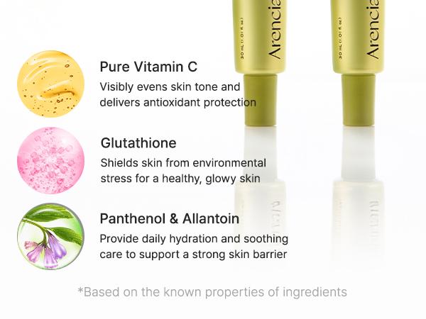 [Arencia Official] Booster Shot Skin Renewal Duo - Vitamin C & Retinal for Day And Night Brightening, Pore Minimizing, Moisturizing, and Fades Dark Spots | 1.01 fl oz + 1.01 fl oz