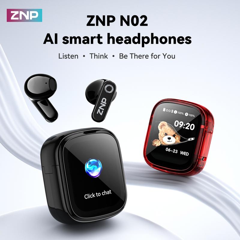 ZNP N02 Smart AI Headphones: AI Conversation,Chat Assistant,In-depth Dialogue,Supports 165 Languages,Waterproof,and Hi-Fi Sound Quality.