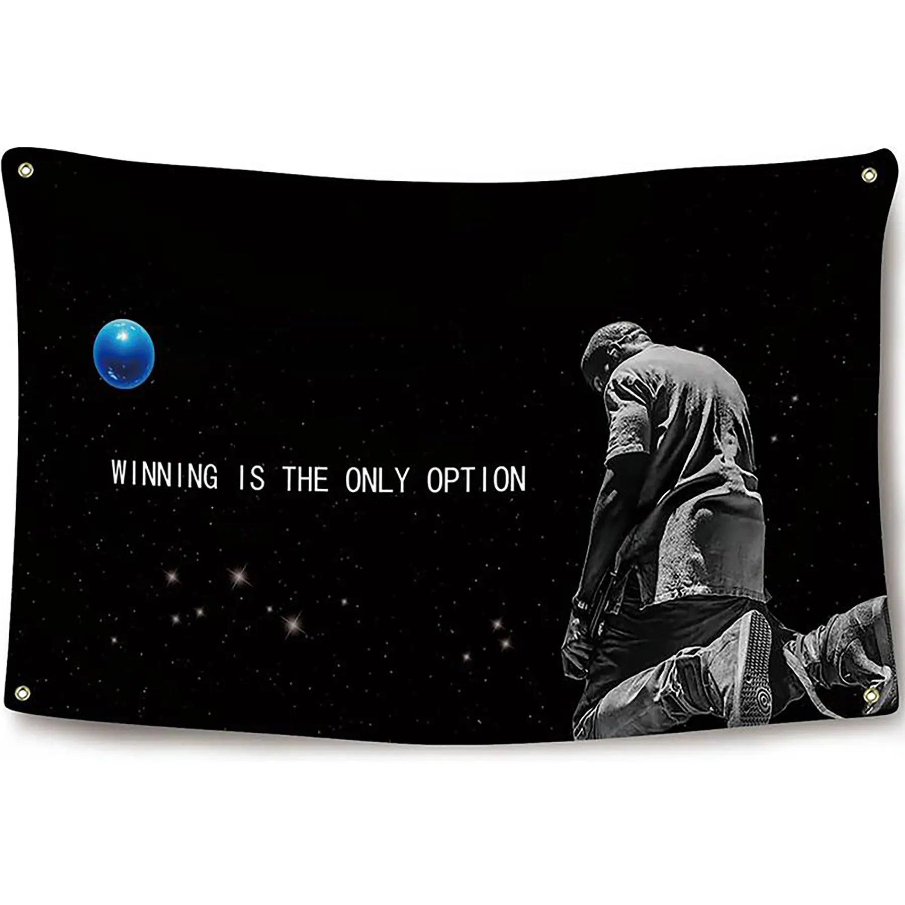 "Rapper Winning Is The Only Option" Decorative Tapestry Flag - 3x5Ft Wall Decor with 4 Brass Grommets, Bedroom Dorm Decor for Indoors, Man Cave & Outdoor Banner Home Supplies