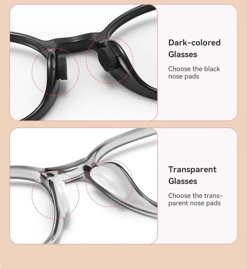 ZENOTTIC Anti-Slip Glasses Nose Pads Soft EVA Materia Hypoallergenic Breathable Prevents Makeup Smudges Pressure Relief for Comfort